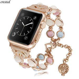 Women's Night Luminous Pearl watchband bracelet for Apple Watch www.technoviena.com