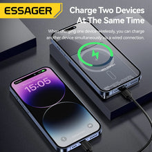 Load image into Gallery viewer, Essager Thin Wireless Power Bank Magnetic 20W 5000mAh Portable Fast Charging External Battery for Magsafe For iPhone 16 15 14 13 www.technoviena.com

