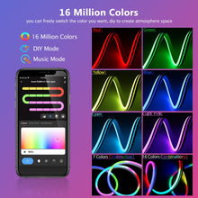 Load image into Gallery viewer, Tuya New Smart LED Neon Lights APP DIY Music Sync RGBIC Dreamcolor IP68 Waterproof Flexible Dimmable 6 Million DIY Colors www.technoviena.com
