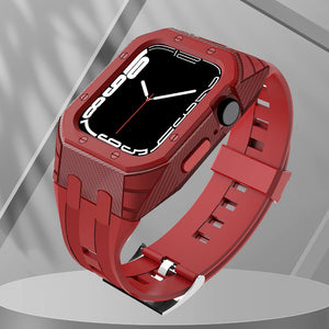 Silicone Strap and Carbon Fiber Case Mod Kit For Apple Watch www.technoviena.com