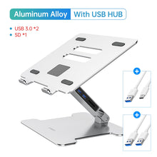Load image into Gallery viewer, Foldable Laptop Aluminum Stand with 4 Port USB 3.0 www.technoviena.com
