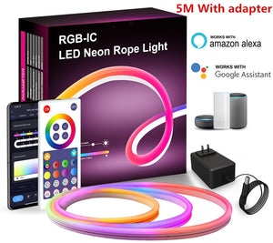 Tuya New Smart LED Neon Lights APP DIY Music Sync RGBIC Dreamcolor IP68 Waterproof Flexible Dimmable 6 Million DIY Colors www.technoviena.com
