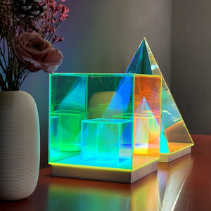Acrylic LED Pyramid Night Light with Remote Control www.technoviena.com