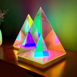 Acrylic LED Pyramid Night Light with Remote Control www.technoviena.com