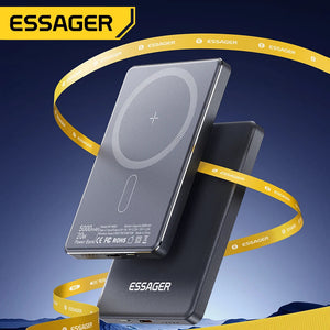 Essager Thin Wireless Power Bank Magnetic 20W 5000mAh Portable Fast Charging External Battery for Magsafe For iPhone 16 15 14 13 www.technoviena.com