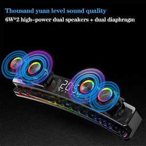 Bluetooth Game Speaker Soundbar 3D Stereo Subwoofer www.technoviena.com