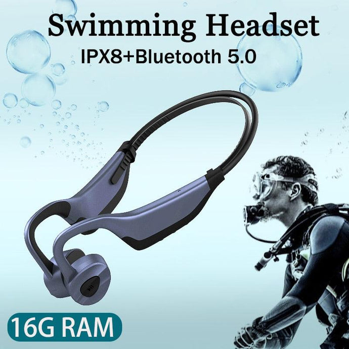 Waterproof Bluetooth Bone Conduction Swimming Headphones www.technoviena.com