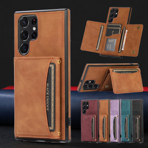 Triple Folded Matte Leather Wallet Case for Samsung www.technoviena.com