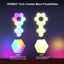 Load image into Gallery viewer, Smart RGBIC Light Board Hexagonal Lamp with Voice Control www.technoviena.com
