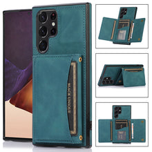 Bild in Galerie-Viewer laden, Triple Folded Matte Leather Wallet Case for Samsung www.technoviena.com
