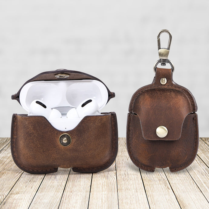 Luxury Leather Case For Apple AirPods with Key Chain Hook www.technoviena.com