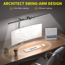 Bild in Galerie-Viewer laden, Folding Swing Arm Desk 24W LED Lamp with Clamp Dimmable www.technoviena.com
