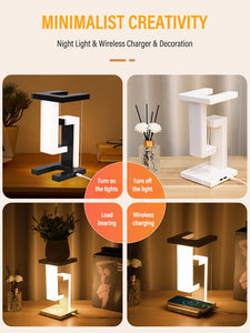 Suspended Anti-gravity Desk Lamp with 10W Wireless Charger www.technoviena.com