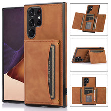 Load image into Gallery viewer, Triple Folded Matte Leather Wallet Case for Samsung www.technoviena.com
