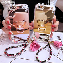 Load image into Gallery viewer, Luxury Rhinestone Case Cover For Samsung with Ring Holder Stand Case www.technoviena.com
