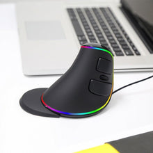 Load image into Gallery viewer, Delux M618Plus RGB 4000 DPI Ergonomic 6 Buttons Vertical Mouse www.technoviena.com
