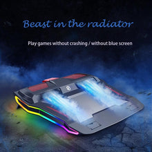 Cargue la imagen en el visor de la galería, RGB Gaming Adjustable stand 3000 RPM Powerful Air Flow Cooling Pad For 12-17 inch Laptop www.technoviena.com

