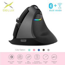 Load image into Gallery viewer, Delux M618 Mini Ergonomic Mouse Gaming Wireless Rechargeable Vertical Mouse www.technoviena.com

