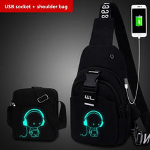 Load image into Gallery viewer, Crossbody Luminous USB Charging Chest Bags www.technoviena.com
