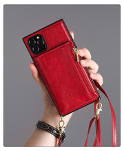 Load image into Gallery viewer, Leather Card Holder Zipper Wallet Case for iPhone www.technoviena.com

