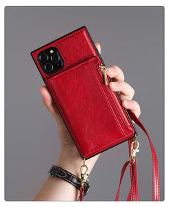 Leather Card Holder Zipper Wallet Case for iPhone www.technoviena.com
