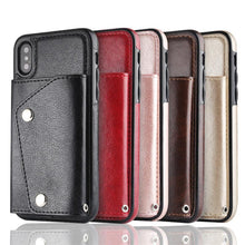 Cargue la imagen en el visor de la galería, Leather Wallet Cover With Card Holder For iPhone www.technoviena.com
