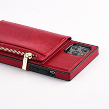 Load image into Gallery viewer, Leather Card Holder Zipper Wallet Case for iPhone www.technoviena.com
