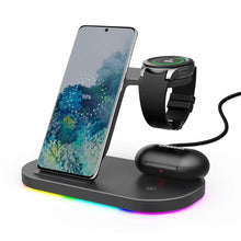 Load image into Gallery viewer, 3 in 1 Wireless 15W Charger Stand Fast Charging for Samsung Galaxy Watch Buds www.technoviena.com

