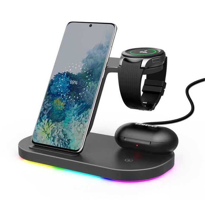 3 in 1 Wireless 15W Charger Stand Fast Charging for Samsung Galaxy Watch Buds www.technoviena.com
