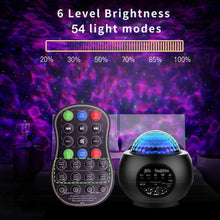 Bild in Galerie-Viewer laden, LED Star Ocean Wave Night Light Projector With Bluetooth Speaker www.technoviena.com
