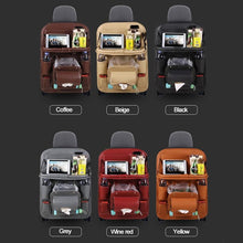 Cargue la imagen en el visor de la galería, PU Leather Waterproof Car Seat Hanging Organizer www.technoviena.com
