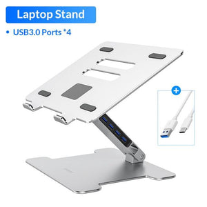 Foldable Laptop Aluminum Stand with 4 Port USB 3.0 www.technoviena.com