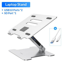 Bild in Galerie-Viewer laden, Foldable Laptop Aluminum Stand with 4 Port USB 3.0 www.technoviena.com
