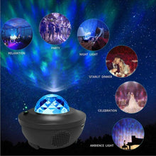 Load image into Gallery viewer, LED Star Ocean Wave Night Light Projector With Bluetooth Speaker www.technoviena.com
