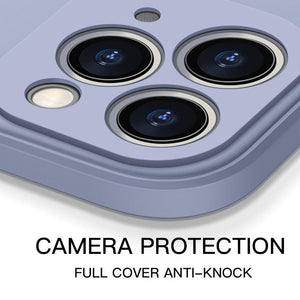 Square Liquid Silicone Full Lens Protection iPhone Case www.technoviena.com