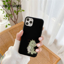 Load image into Gallery viewer, Silicone Cover For iPhone with Cute Couples Dinosaur www.technoviena.com
