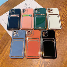 Load image into Gallery viewer, Gold plating Phone Case With card slot For iPhone www.technoviena.com

