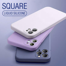 Load image into Gallery viewer, Square Liquid Silicone Full Lens Protection iPhone Case www.technoviena.com
