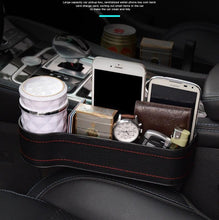Cargue la imagen en el visor de la galería, PU Leather Universal Auto Organizer Seat Gap Car Storage Box www.technoviena.com
