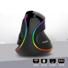 Load image into Gallery viewer, Delux M618Plus RGB 4000 DPI Ergonomic 6 Buttons Vertical Mouse www.technoviena.com
