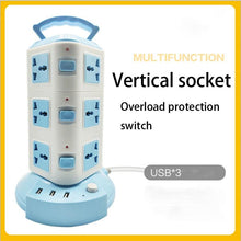 Load image into Gallery viewer, Vertical 3 Layers Universal Socket and USB Tower Surge Protector www.technoviena.com
