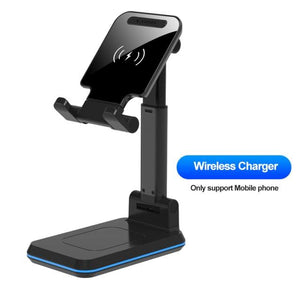 Wireless Charger with Telescopic Desktop Holder Stand 2 in 1 www.technoviena.com