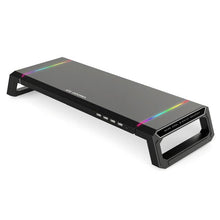 Load image into Gallery viewer, Adjustable RGB 4 USB3.0 Charging Desk and Monitor Stand www.technoviena.com
