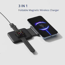 Cargue la imagen en el visor de la galería, 3 in 1 Foldable Magnetic Wireless Charger For iPhone AirPods Apple Watch www.technoviena.com
