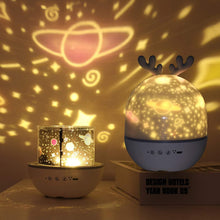 Cargue la imagen en el visor de la galería, Starry Sky Rotating LED Night Light Lamp With Speaker www.technoviena.com
