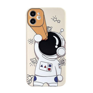 Cartoon Astronaut Planet Phone Case For Samsung www.technoviena.com