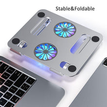 Load image into Gallery viewer, Aluminum Foldable Gaming Laptop Stand with Cooling www.technoviena.com
