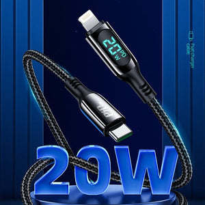 USB C To Type C 100W Cable Fast Charging LED Digital Display www.technoviena.com