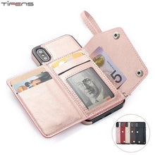 Load image into Gallery viewer, Leather Wallet Cover With Card Holder For iPhone www.technoviena.com
