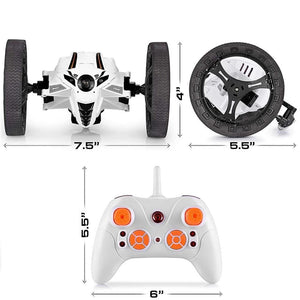 RC Jumping Stunt Car Toy with Music LED Headlights, Double Sided Tumbling www.technoviena.com